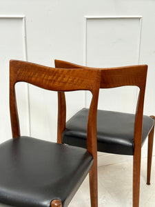 Chaises danoise scandinave en teck vintage