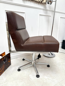 Fauteuil 70’s Skaï marron vintage