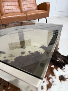 Table basse verre fumé