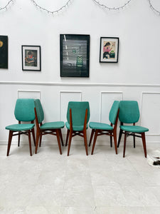 Lot de 5 chaises vertes