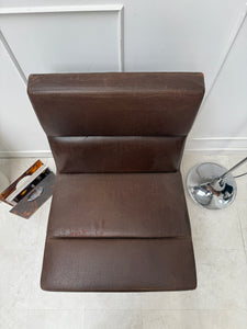 Fauteuil 70’s Skaï marron vintage
