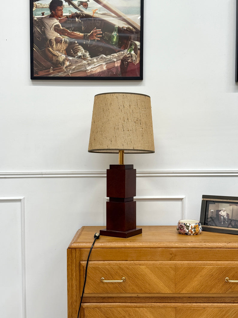 Lampe à poser en merisier