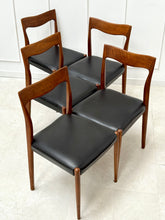 Charger l&#39;image dans la galerie, Chaises danoise scandinave en teck vintage