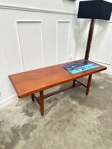 Table basse en teck , émaux de Touraine