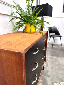 Commode vintage noir et bois