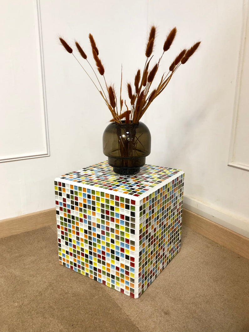Cube céramique multicolore