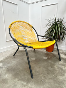 Fauteuil scoubidou jaune