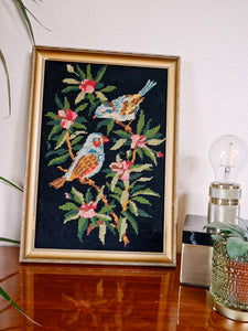 Cadre en caneva motifs oiseaux