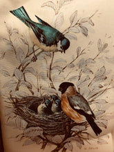 Charger l&#39;image dans la galerie, Cadre peinture sur soie oiseaux