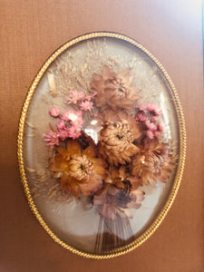 cadre fleurs séchées vintage
