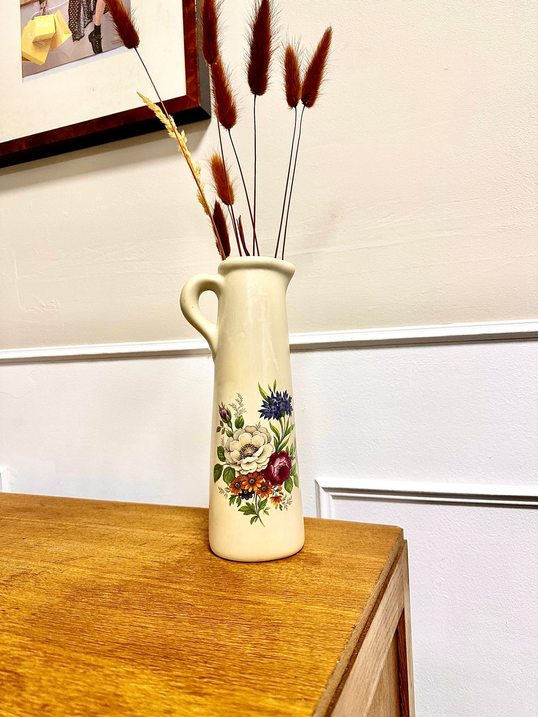 Vase céramique motif fleuri