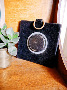 Thermomètre vintage cuir noir